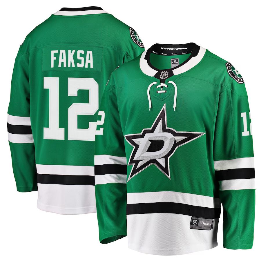Men Dallas Stars 12 Radek Faksa Fanatics Branded Kelly Green Breakaway NHL Jersey